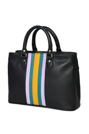 Leather Stripe Hand Bag
