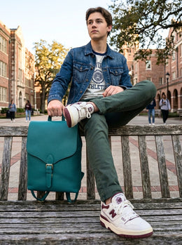 Leather Backpack – Classic Black Travel & Work Companion