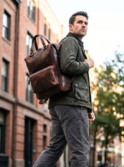 Full Grain Leather Backpack Loom Edition Handcrafted Utility