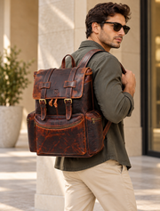 Montavio Vintage Brown  Leather Backpack