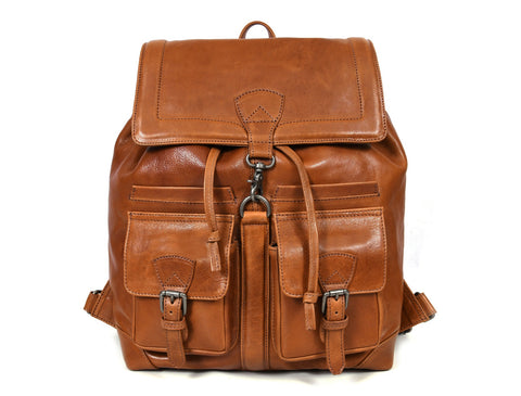 Premium Genuine Leather Backpack – Vintage Style, Spacious, Durable, Travel & Everyday Use