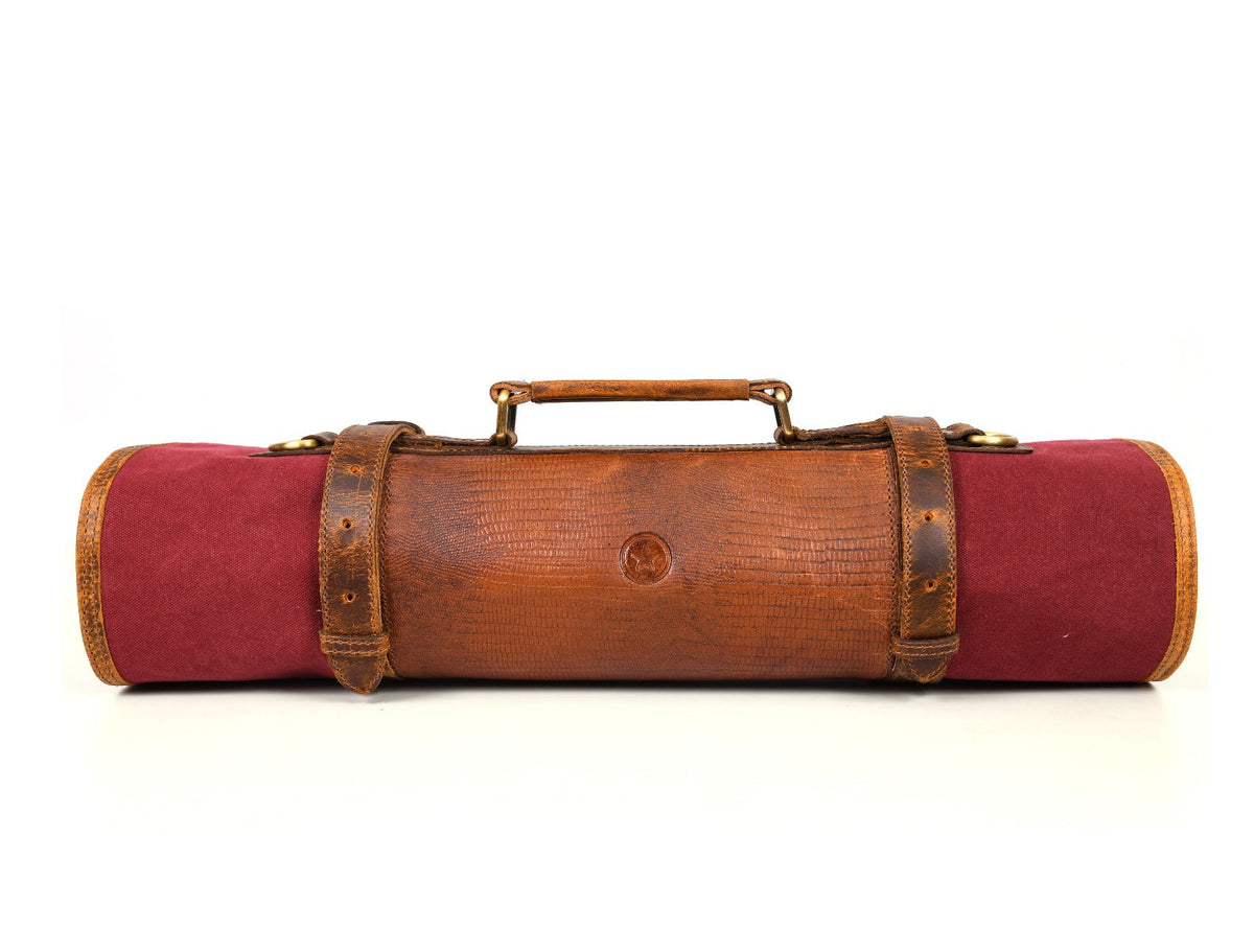 Marchena Canvas Knife Roll - Raspberry