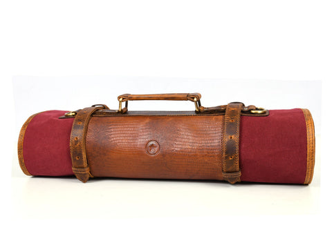 Marchena Canvas Knife Roll - Raspberry