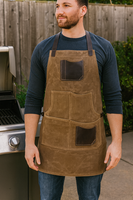 Turin Waxed Canvas Apron – Olive Green Workwear