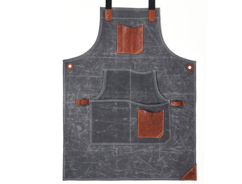 Turin Waxed Canvas Apron - Porpoise Grey