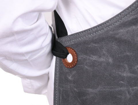 Turin Waxed Canvas Apron - Porpoise Grey