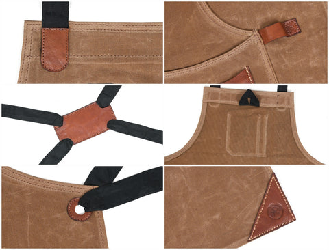 Turin Waxed Canvas Apron - Tawny Brown