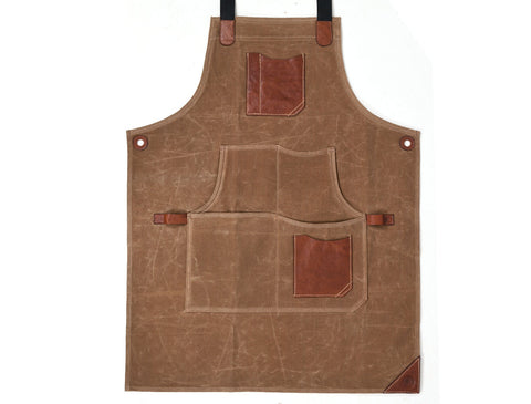 Turin Waxed Canvas Apron - Tawny Brown