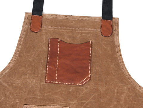 Turin Waxed Canvas Apron - Tawny Brown