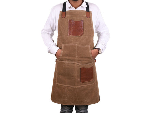 Turin Waxed Canvas Apron - Tawny Brown