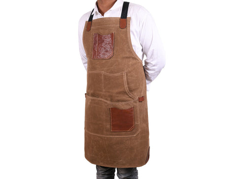 Turin Waxed Canvas Apron - Tawny Brown