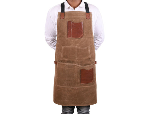 Turin Waxed Canvas Apron - Tawny Brown