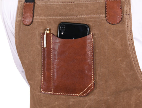 Turin Waxed Canvas Apron - Tawny Brown