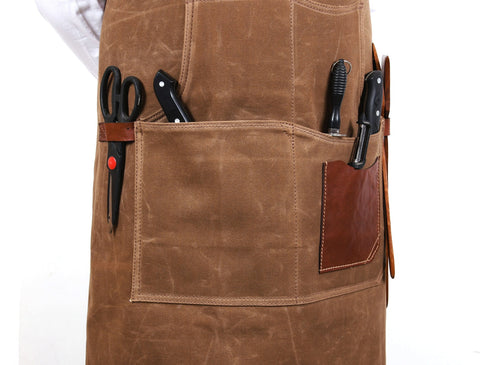 Turin Waxed Canvas Apron - Tawny Brown