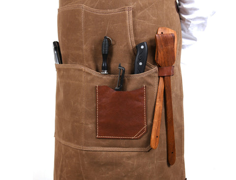 Turin Waxed Canvas Apron - Tawny Brown