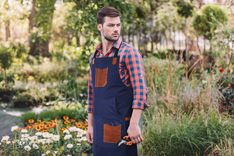 Turin Waxed Canvas Apron - Navy Blue