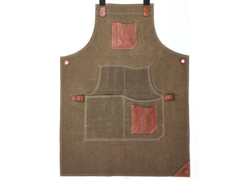 Turin Waxed Canvas Apron - Pickle Green