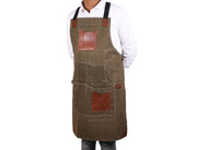 Turin Waxed Canvas Apron – Pickle Green