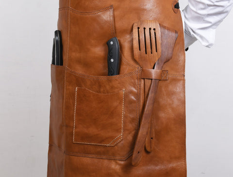 Manresa Leather Apron - Caramel Brown