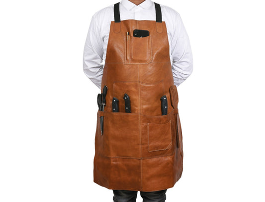 Manresa Leather Apron - Caramel Brown