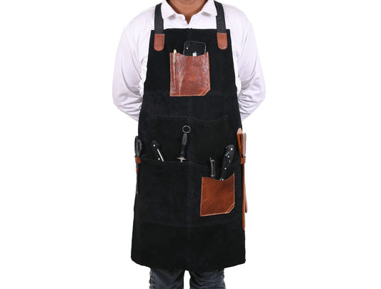 Serena Suede Apron - Raven Black