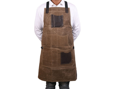 Turin Waxed Canvas Apron - Olive