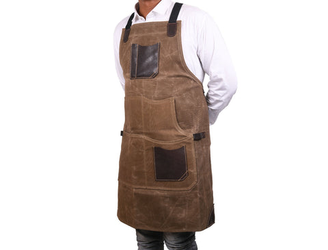 Turin Waxed Canvas Apron - Olive