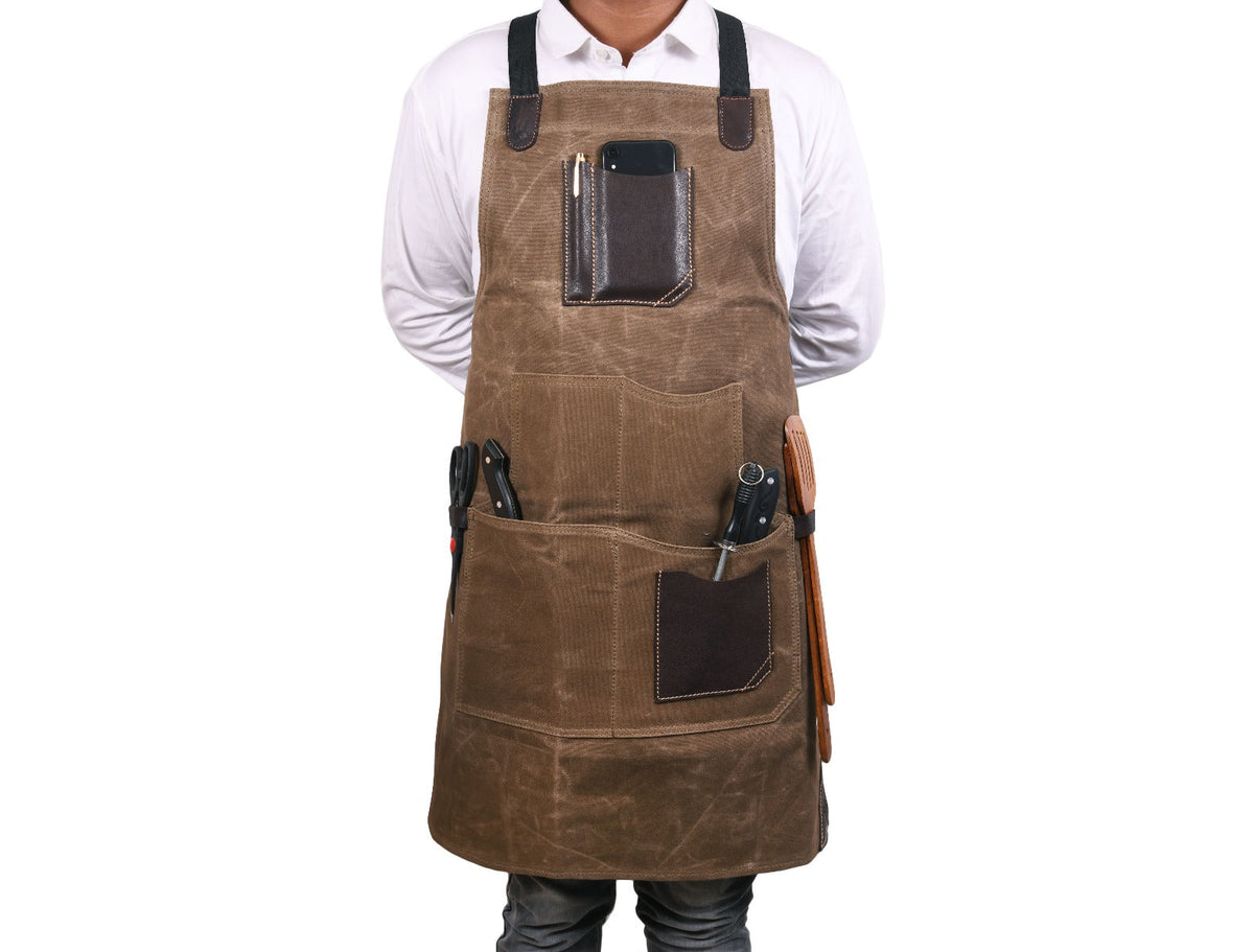 Turin Waxed Canvas Apron - Olive