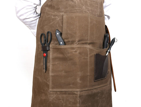 Turin Waxed Canvas Apron - Olive