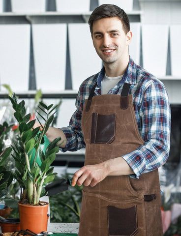 Turin Waxed Canvas Apron - Olive