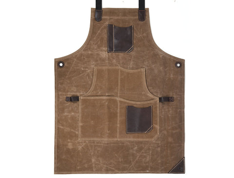 Turin Waxed Canvas Apron - Olive