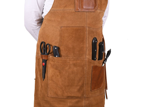 Serena Suede Apron - Tawny Brown