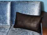 Arizona Leather Pillow Cover - Raven Black - Cabrini - Elegance Perfected