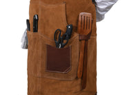 Arucas Suede Apron - Caramel Brown - Cabrini - Elegance Perfected