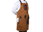 Arucas Suede Apron - Caramel Brown - Cabrini - Elegance Perfected