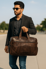Brooks Upcycled Leather Duffle Bag – Walnut - Cabrini - Elegance Perfected