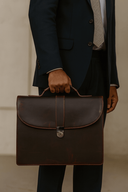 Cabrini Ember Leather Briefcase – Lockable & Padded for Laptops - Cabrini - Elegance Perfected