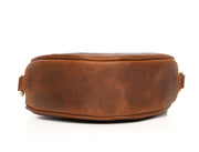 Cabrini Heart - Shaped Leather Crossbody Bag – Brown with Floral Lining - Cabrini - Elegance Perfected