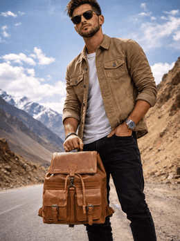 Cabrini Heritage Leather Backpack Vintage Tan Handcrafted Classic Travel Companion - Cabrini - Elegance Perfected