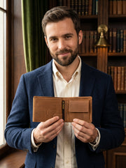Cabrini Men's Classic Trifold Wallet – Brown - Cabrini - Elegance Perfected