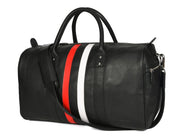 CABRINI Monaco Duffel – Black Travel Bag with Heritage Stripes - Cabrini - Elegance Perfected