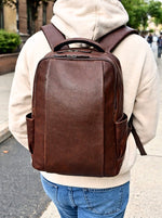 Cabrini Morano – Premium Full - Grain Brown Leather Laptop Backpack - Cabrini - Elegance Perfected