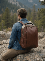 Cabrini Morano – Premium Full - Grain Brown Leather Laptop Backpack - Cabrini - Elegance Perfected