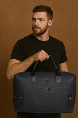 Cabrini Navy Blue Leather Duffle Bag – Spacious & Travel - Ready - Cabrini - Elegance Perfected