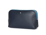 Cabrini Navy & Blue Leather Pouch – Pebble - Grain Texture - Cabrini - Elegance Perfected