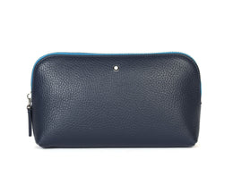 Cabrini Navy & Blue Leather Pouch – Pebble - Grain Texture - Cabrini - Elegance Perfected