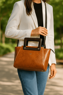Cabrini Polaris Leather Shopper Bag – Tan Brown - Cabrini - Elegance Perfected