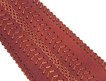 Cabrini Red Leather Belt – Double Buckle Design | Textured Brown Finish - Cabrini - Elegance Perfected