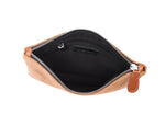 Cabrini Starlit Leather & Suede Zip Pouch – Brown - Cabrini - Elegance Perfected