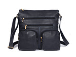 CABRINI Versa – Structured Black Multi - Pocket Shoulder Bag - Cabrini - Elegance Perfected
